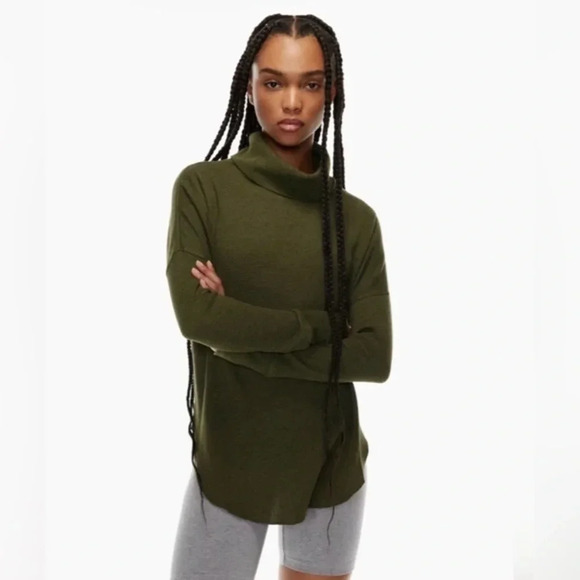 Aritzia The Group by Babaton women’s Thermal Cowl neck Fatigue green Size Small - Picture 1 of 6